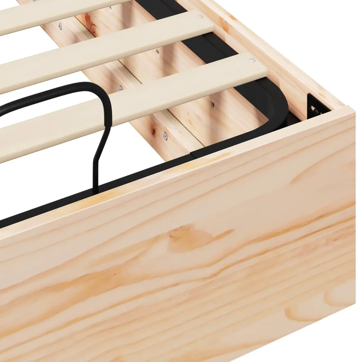 Ottoman Storage Bed Frame Solid Pine Wood Single Double Queen King Size