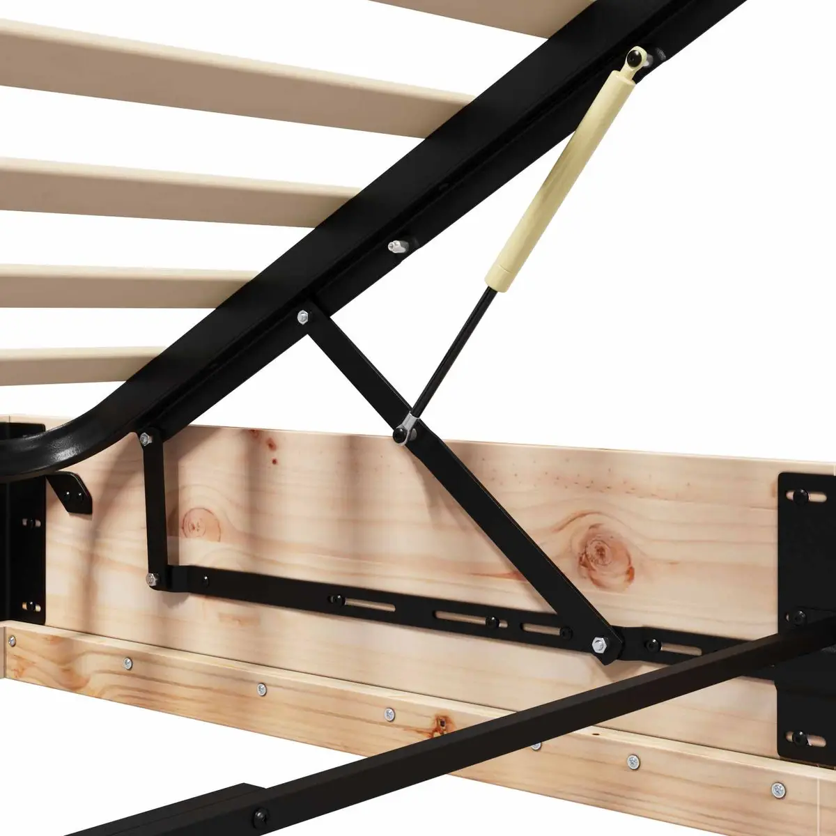 Ottoman Bed Frame with Storage Natural 135 x 190 cm Solid Pine Wood