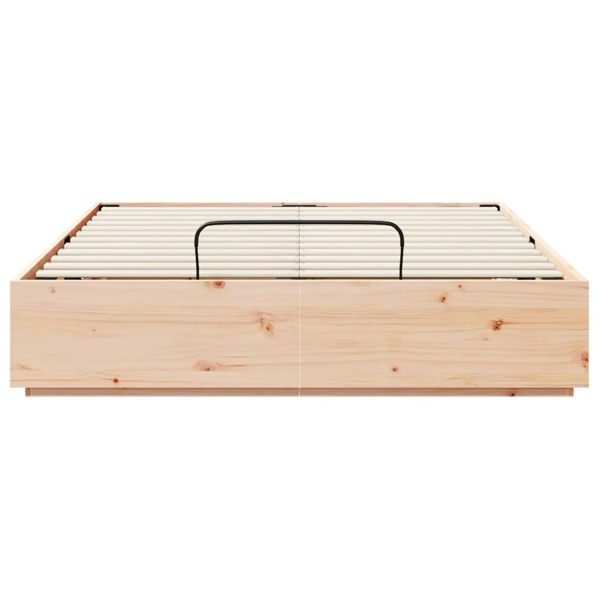 Ottoman Bed Frame with Storage Natural 135 x 190 cm Solid Pine Wood