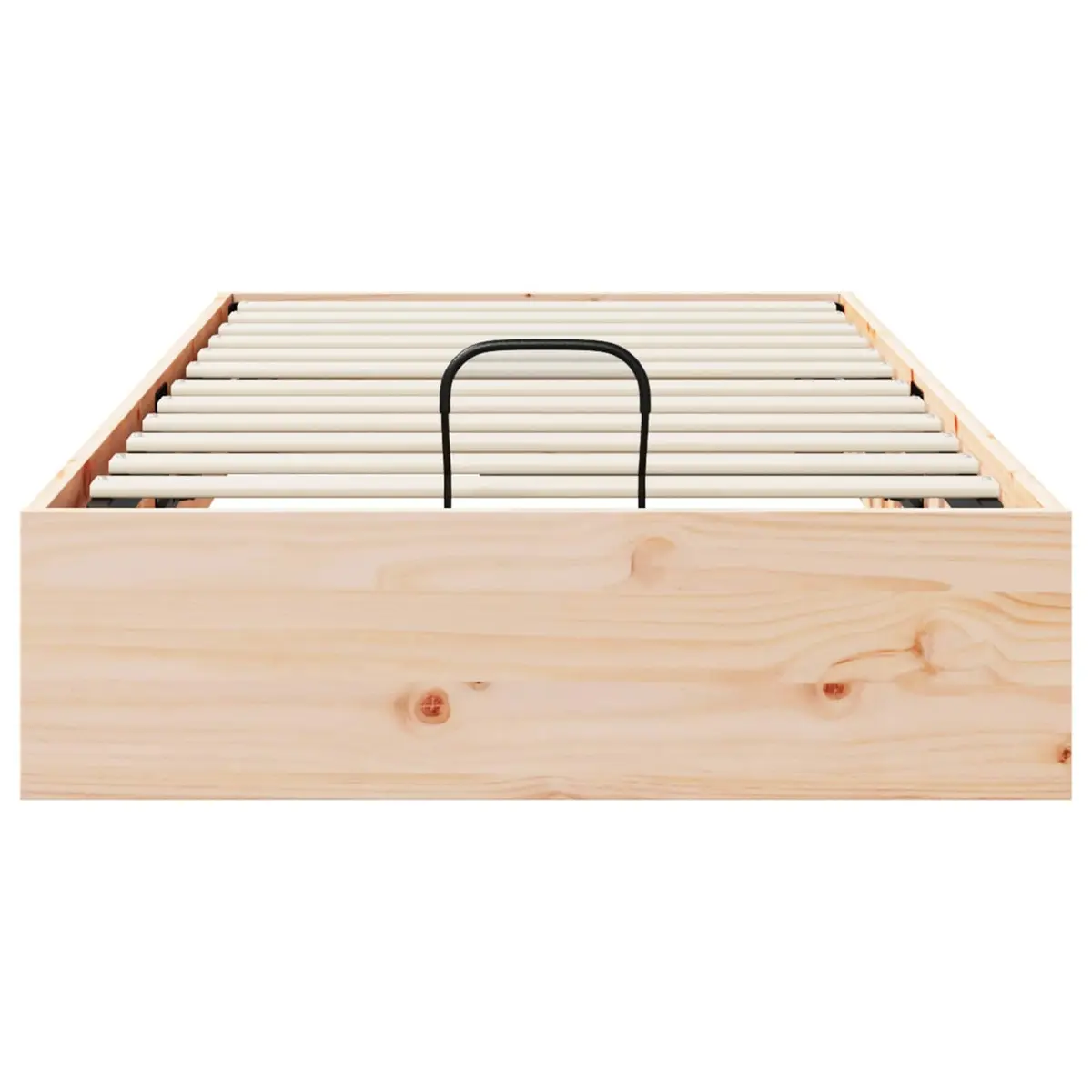 Ottoman Bed Frame Natural Wood 90 x 190 cm Gas Lift-up Modern
