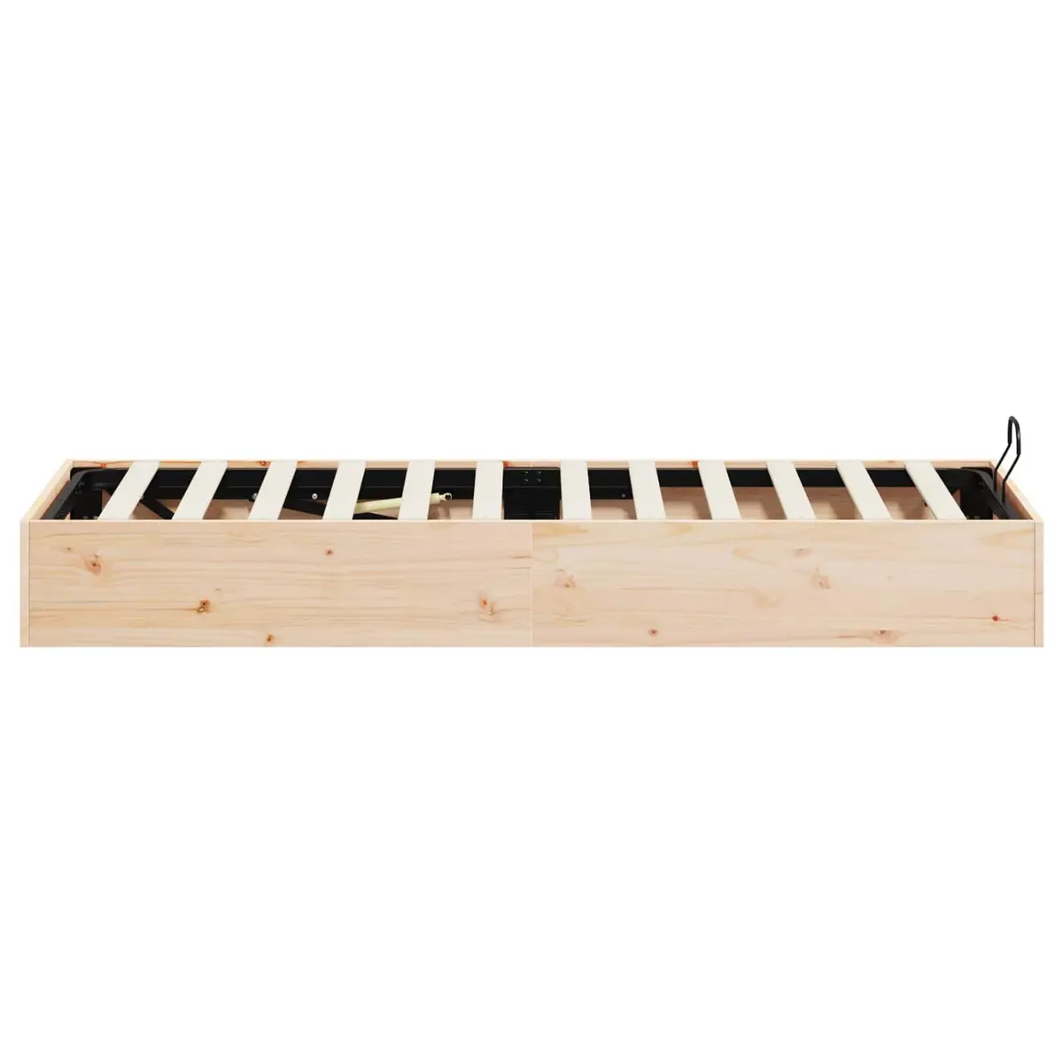 Ottoman Bed Frame Natural Wood 90 x 190 cm Gas Lift-up Modern