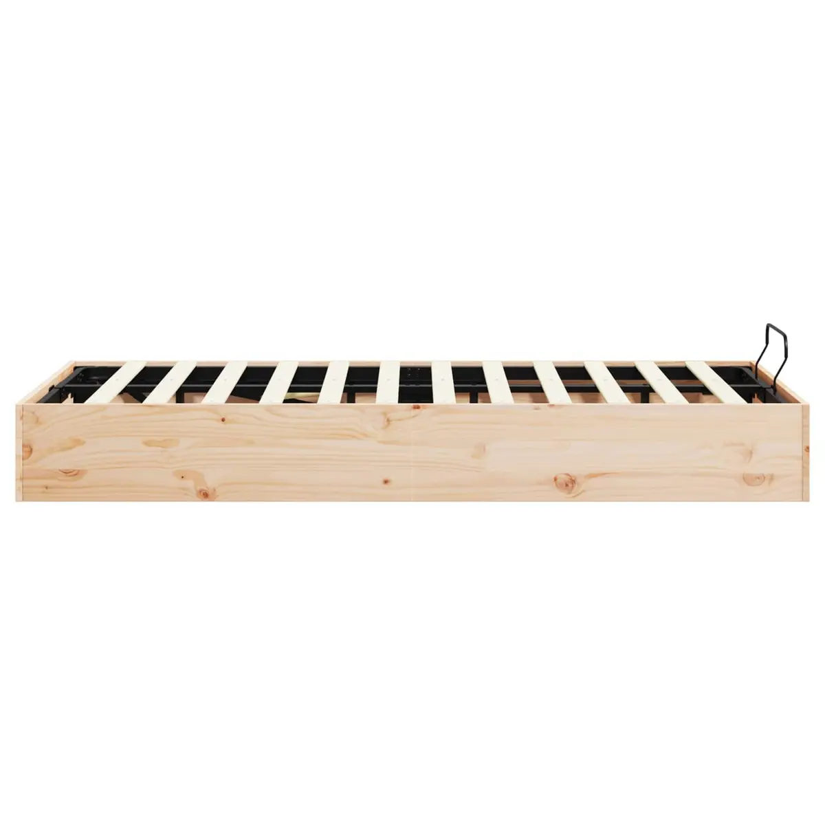 Ottoman Bed Frame Gas Lift Modern 135 x 190 cm Solid Pine Wood