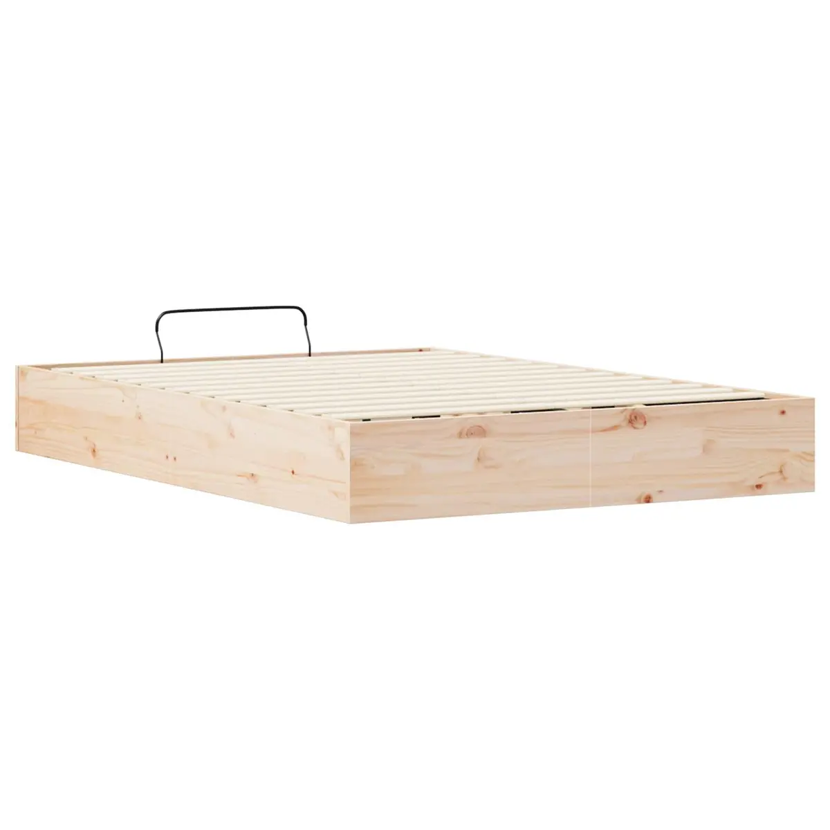 Ottoman Bed Frame Gas Lift Modern 135 x 190 cm Solid Pine Wood