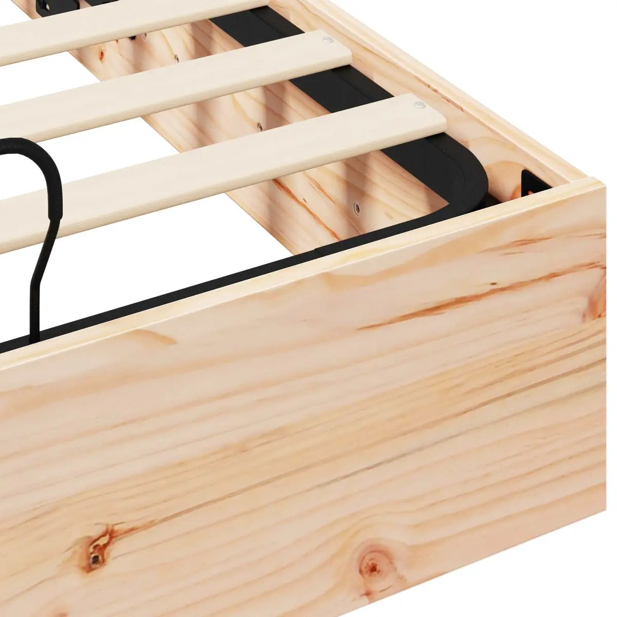 Ottoman Bed Frame Gas Lift Modern 135 x 190 cm Solid Pine Wood