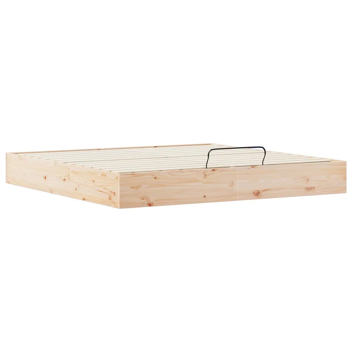 Ottoman Bed Frame Gas Lift 180 x 200 cm Modern Solid Pine Wood Brown