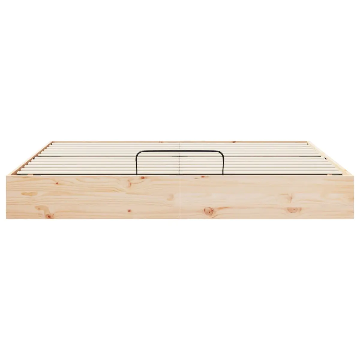 Ottoman Bed Frame Gas Lift 180 x 200 cm Modern Solid Pine Wood Brown