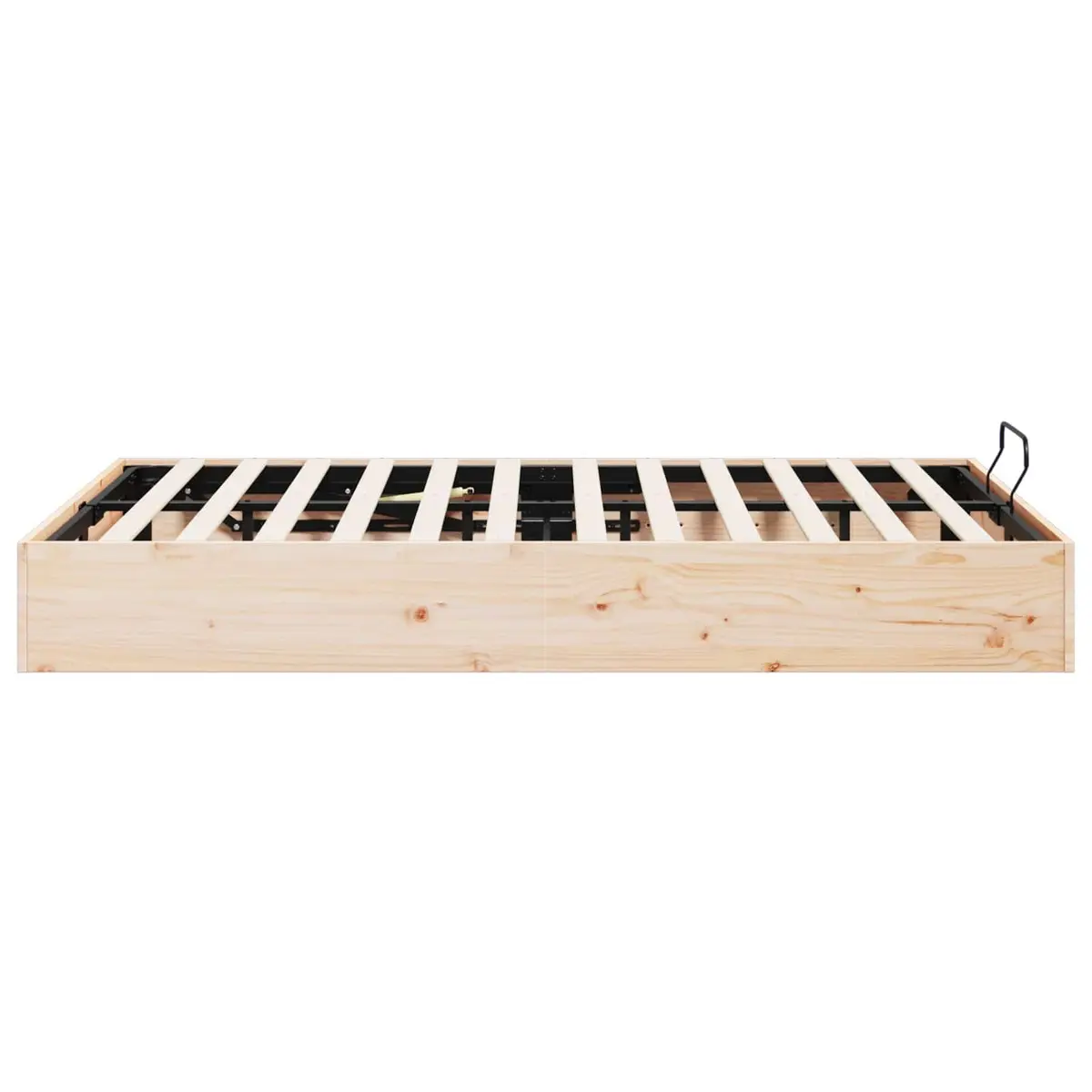 Ottoman Bed Frame Gas Lift 180 x 200 cm Modern Solid Pine Wood Brown