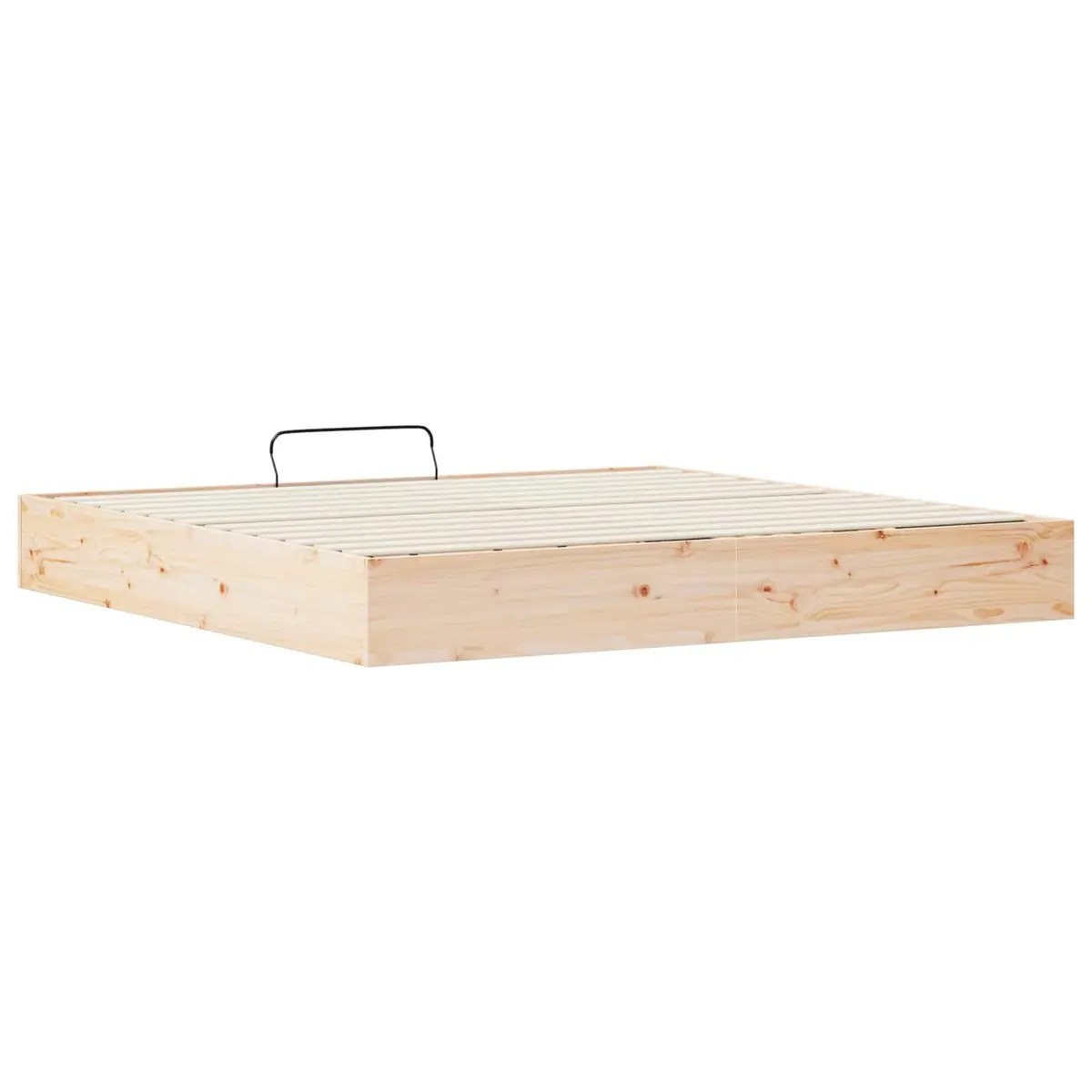 Ottoman Bed Frame Gas Lift 180 x 200 cm Modern Solid Pine Wood Brown