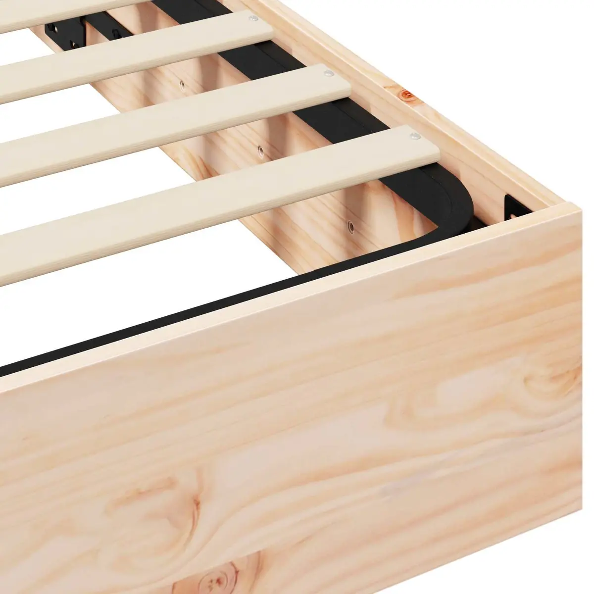 Ottoman Bed Frame Gas Lift 180 x 200 cm Modern Solid Pine Wood Brown