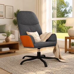 Comfortable Grey Fabric Swivel Recliner Arm Chair
