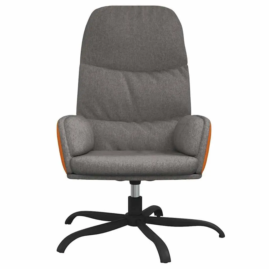 Relaxing Arm Chair Swivel Recliner Grey Fabric Padded Seat Armrests Living Room