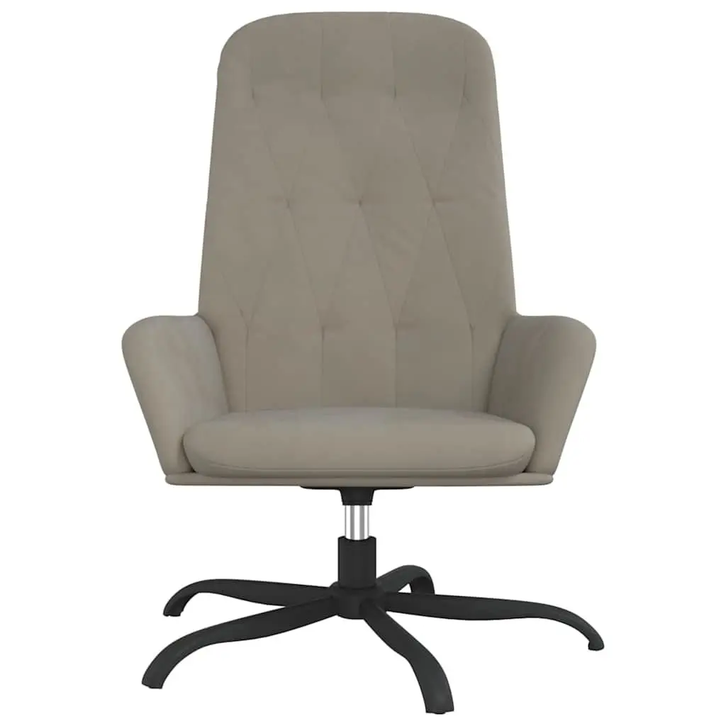 Light Grey Velvet Swivel Arm Chair for Comfort
