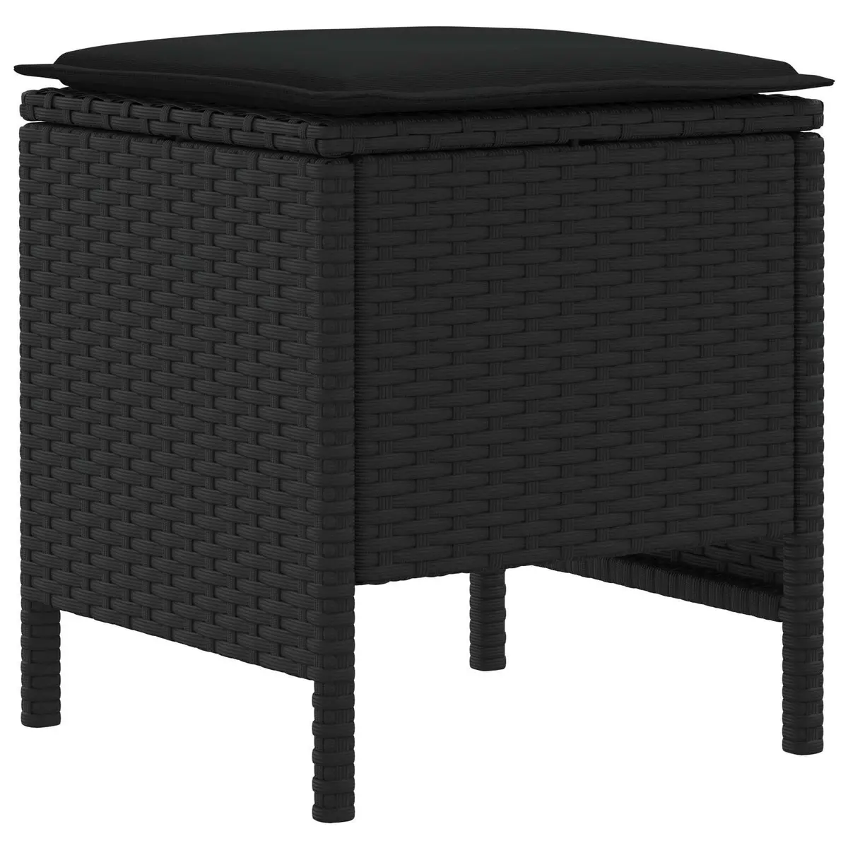 Outdoor Garden Furniture Set Black PE Rattan 6 Piece Patio Lounge with Cushions