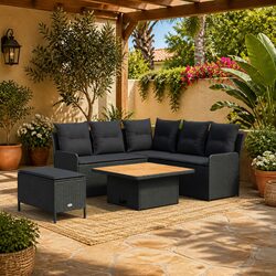 5 Piece Indoor Outdoor Sofa Lounge Set with Cushions