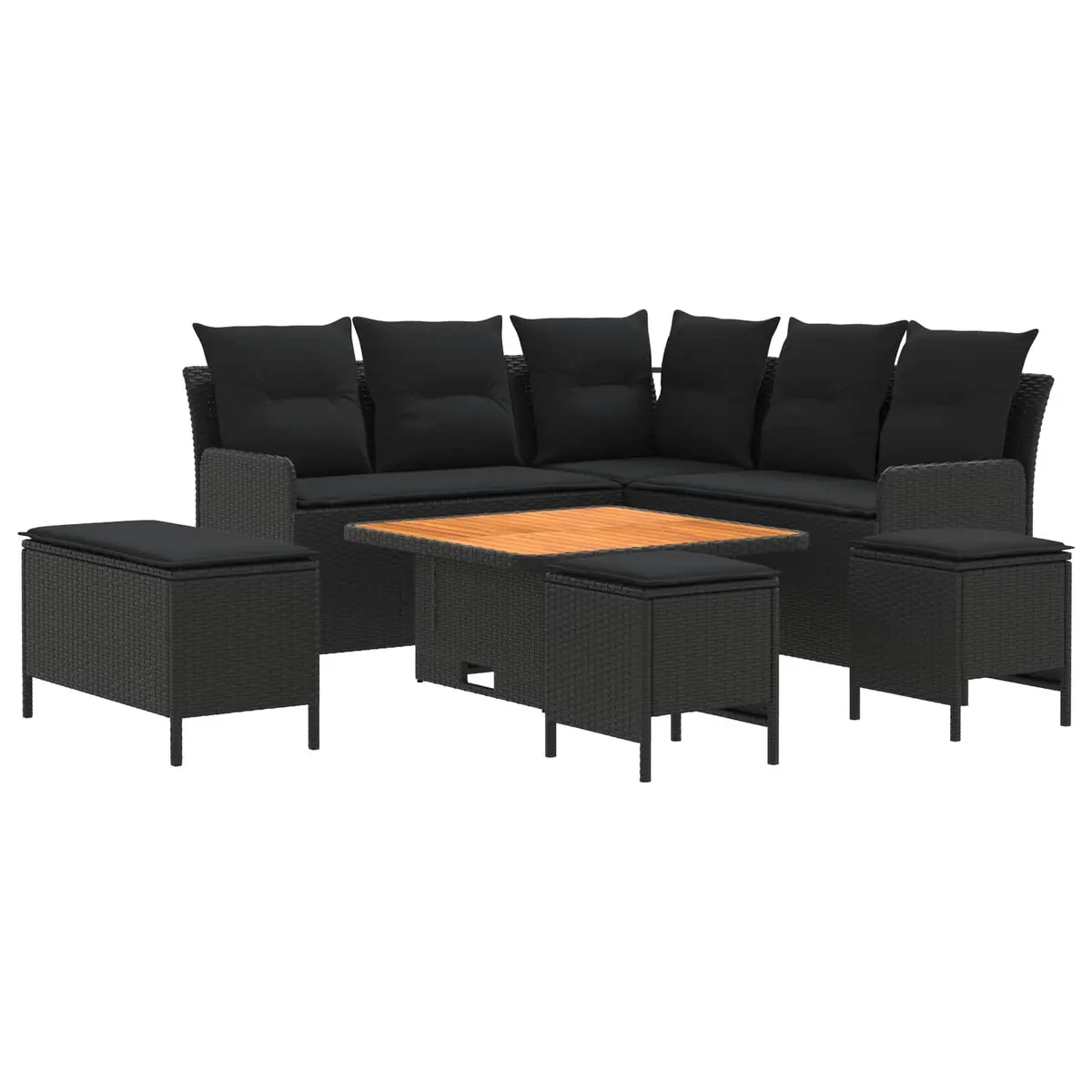 Outdoor Furniture Set Rattan 7 Pieces Patio Sofa Garden Lounge with Cushions