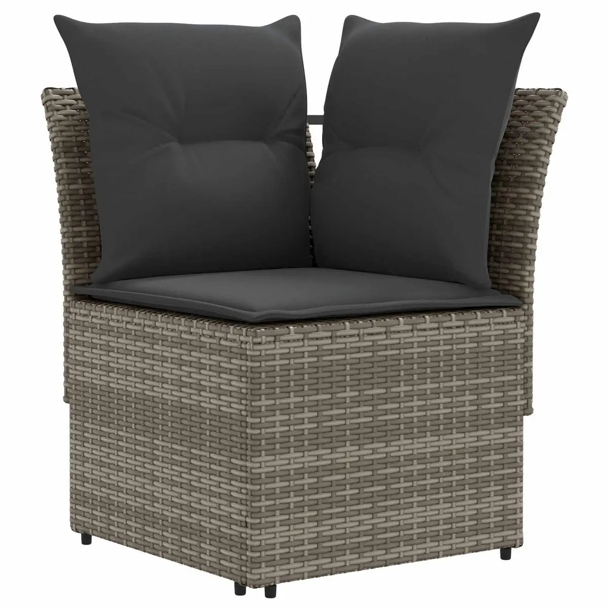 Outdoor Furniture Set Grey PE Rattan 7 Piece Patio Lounge Seating with Cushions