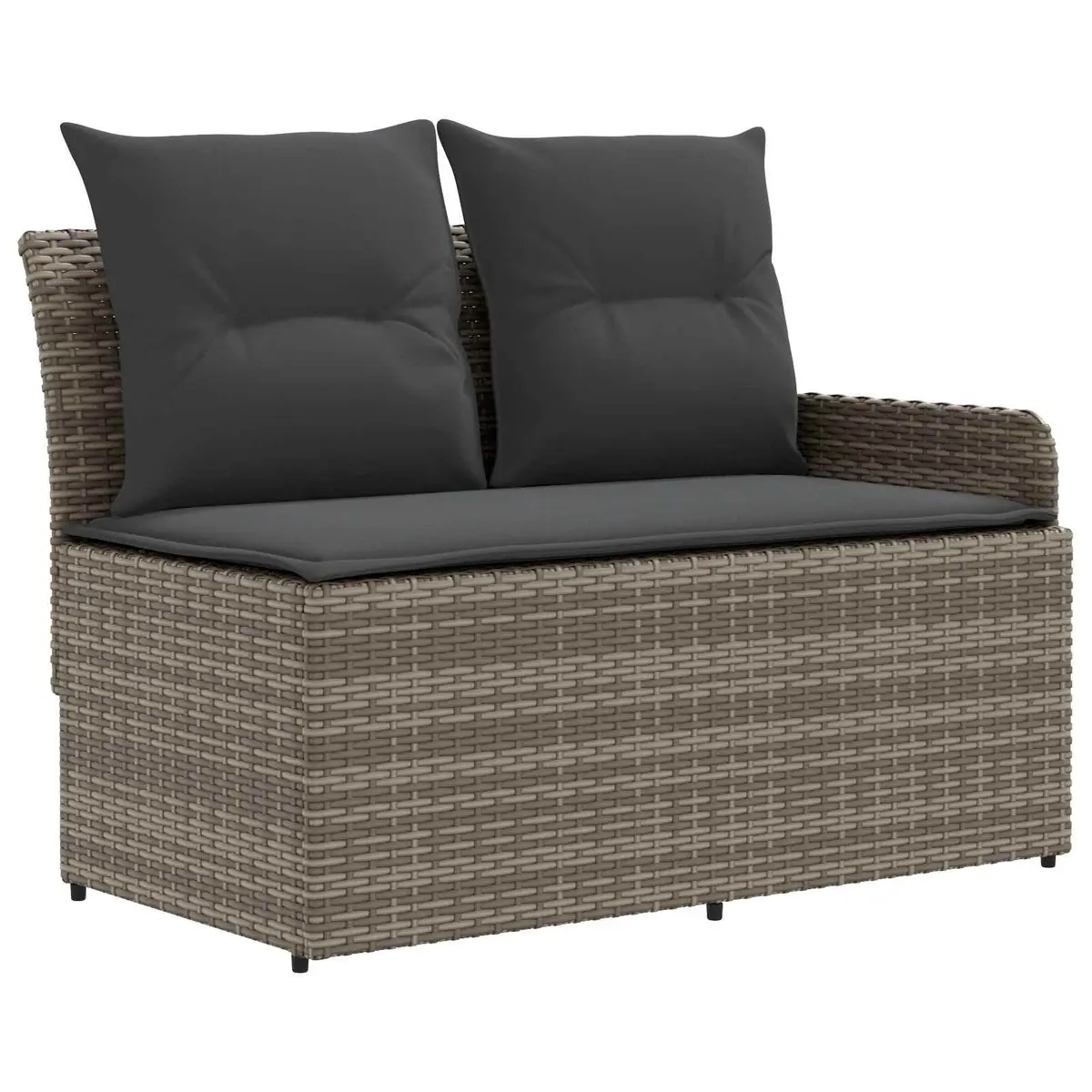 Outdoor Furniture Set Grey PE Rattan 7 Piece Patio Lounge Seating with Cushions
