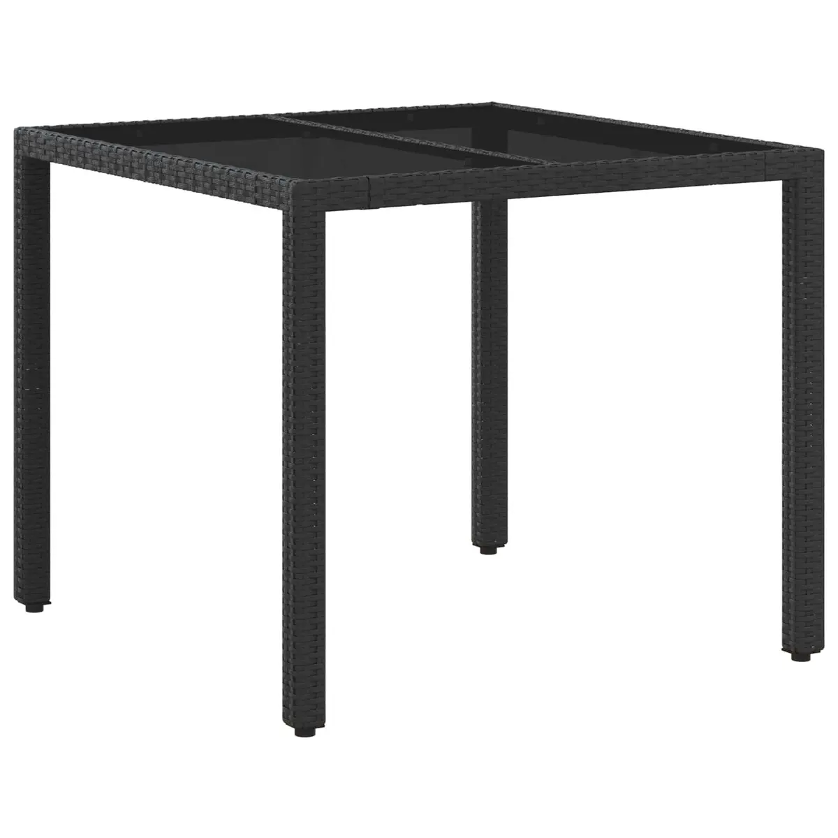 Outdoor Dining Set Black 3 Piece Patio Furniture Steel Rattan