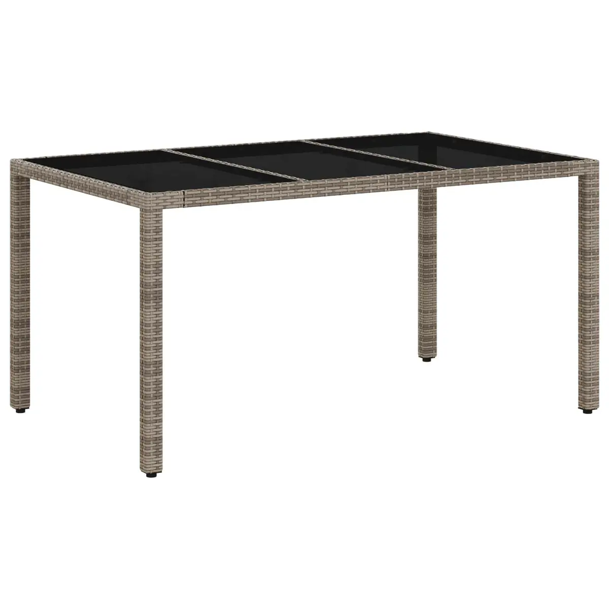 Outdoor Dining Set Grey 5 Piece Patio Furniture Table Chairs Poly Rattan Steel