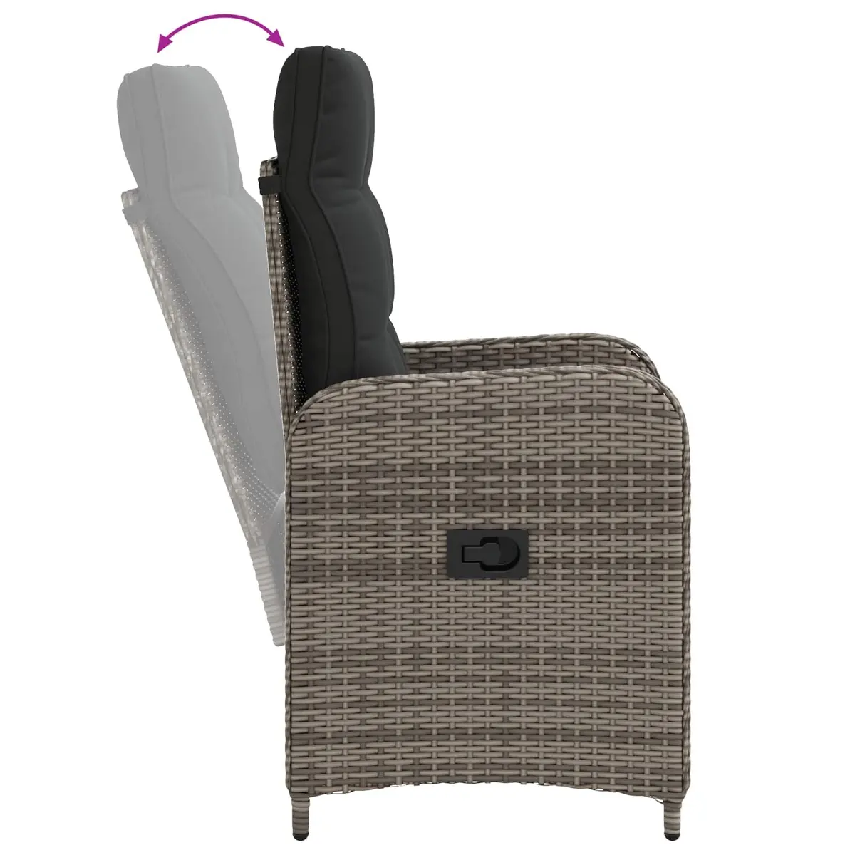 Outdoor Dining Set Grey 5 Piece Patio Furniture Table Chairs Poly Rattan Steel