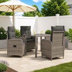 5-Piece Grey Outdoor Dining Set for Comfort