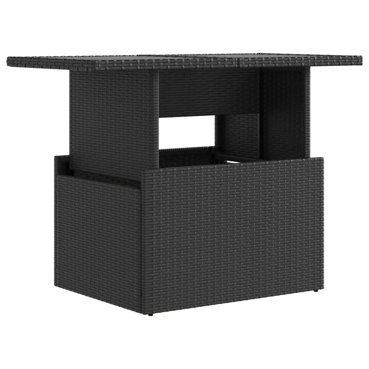 Outdoor Dining Set Black Poly Rattan 3 Piece Garden Furniture