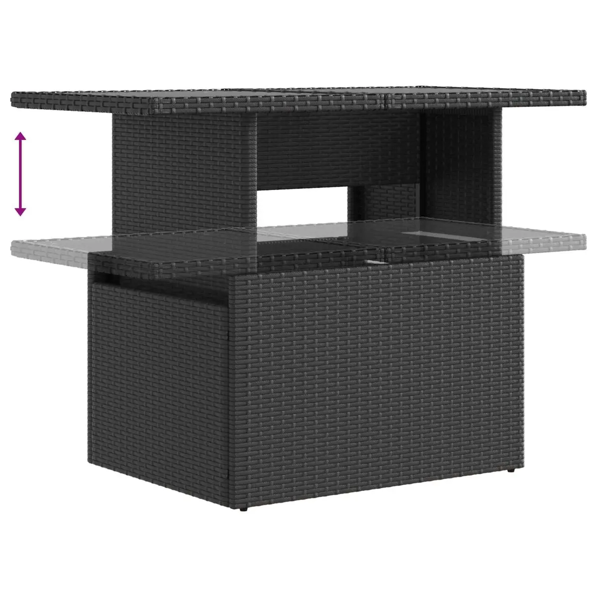 Outdoor Dining Set Black Poly Rattan 3 Piece Garden Furniture