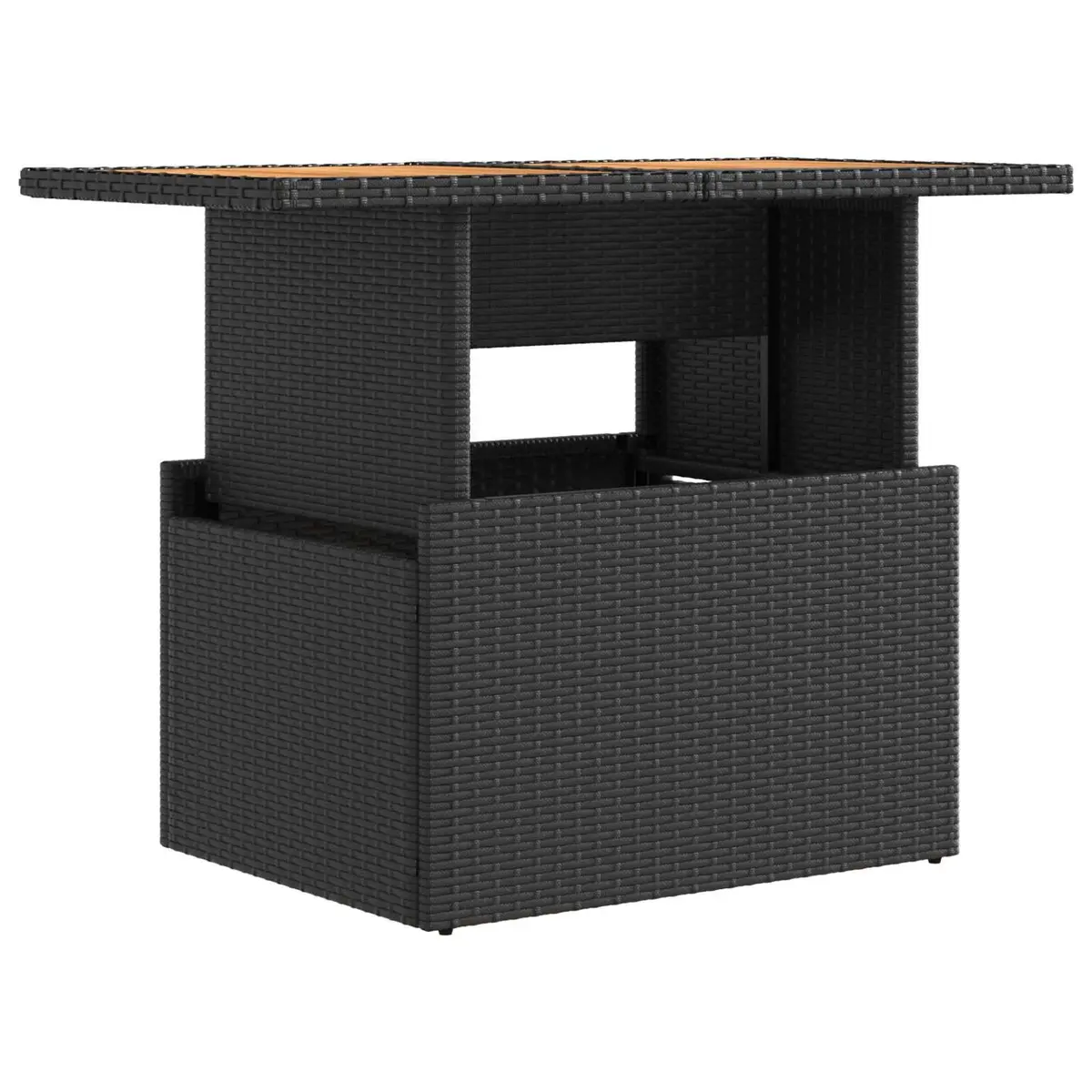 Outdoor Dining Set Black 3 Piece Rattan Poly Steel Garden Furniture