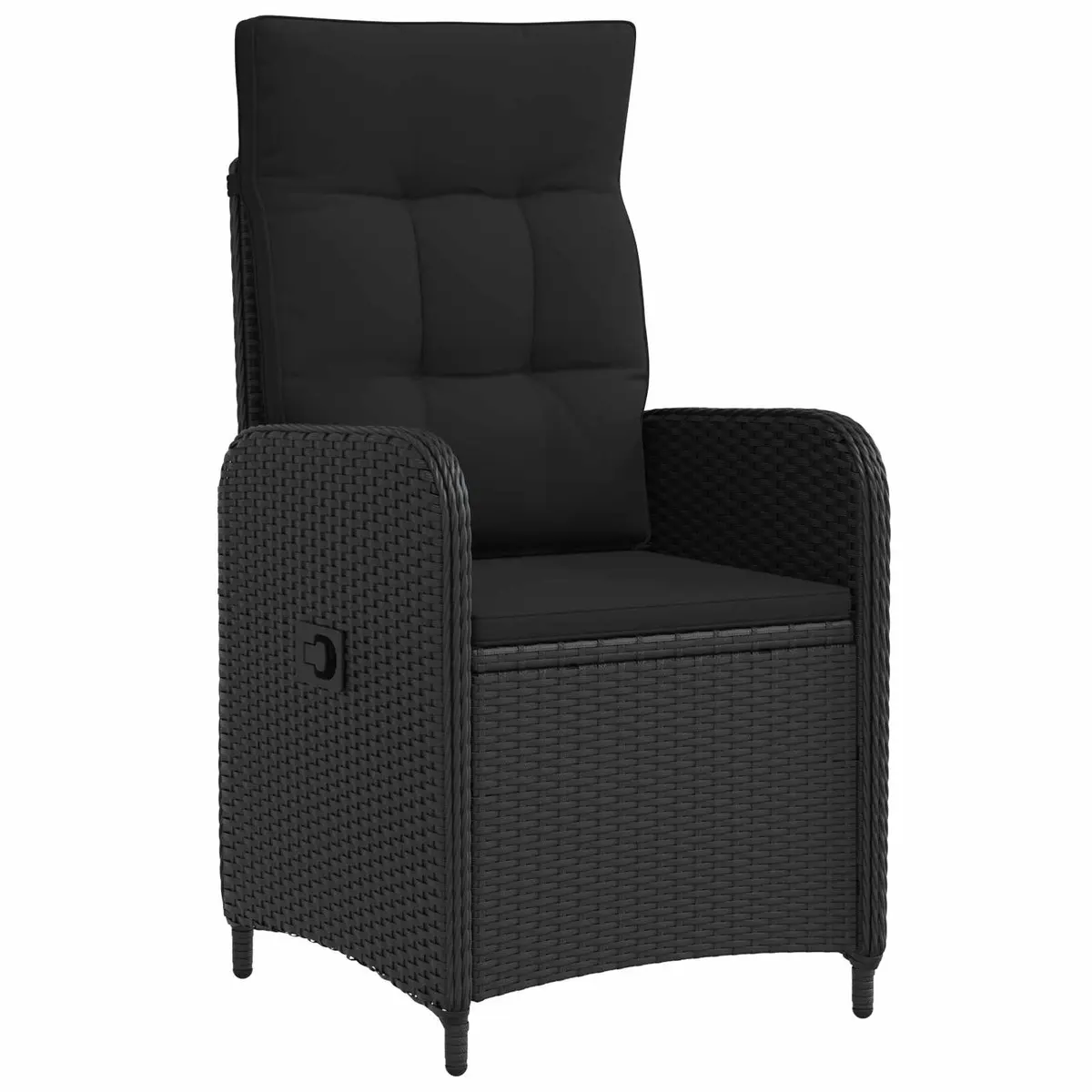 Garden Dining Set Black PE Rattan 3 Piece Outdoor Table Chairs Patio Furniture Set