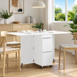 Extendable White Dining Table 140x80x77cm