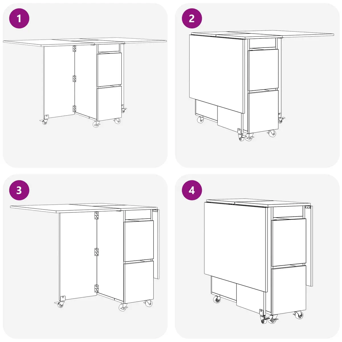 Extendable White Dining Table 140x80x77cm