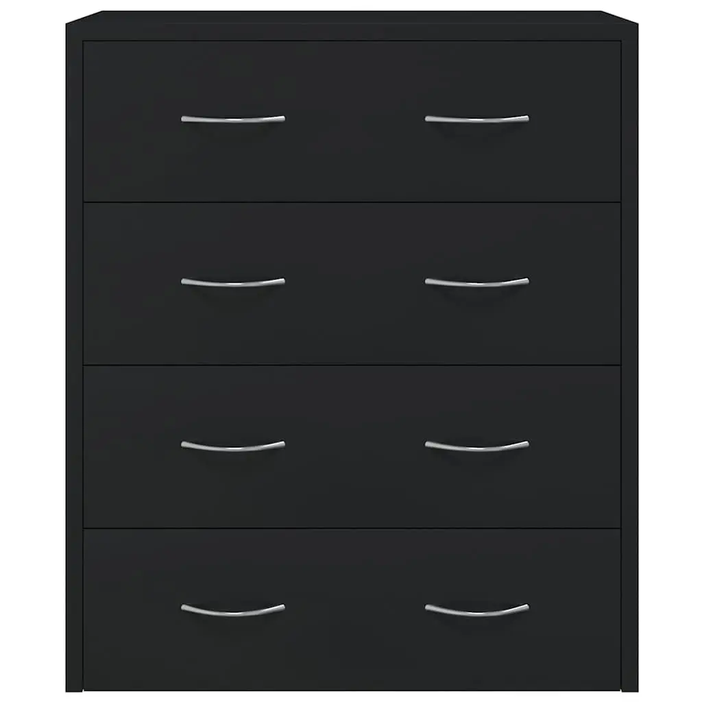 Black Sideboard Cabinet with 4 Storage Drawers