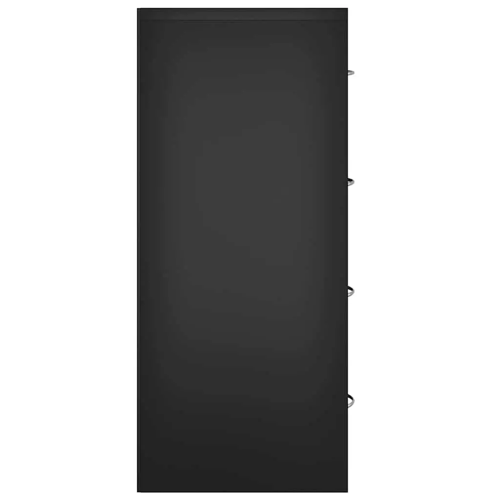 Black Sideboard Cabinet with 4 Storage Drawers