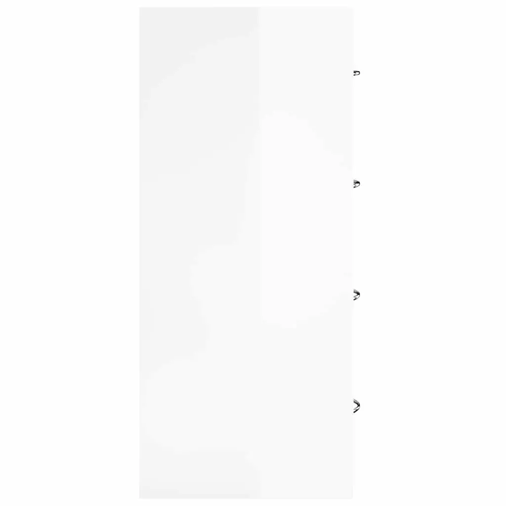 Sideboard Cabinet High Gloss White 60x30.5x71cm Engineered Wood 4 Drawers Storage Furniture