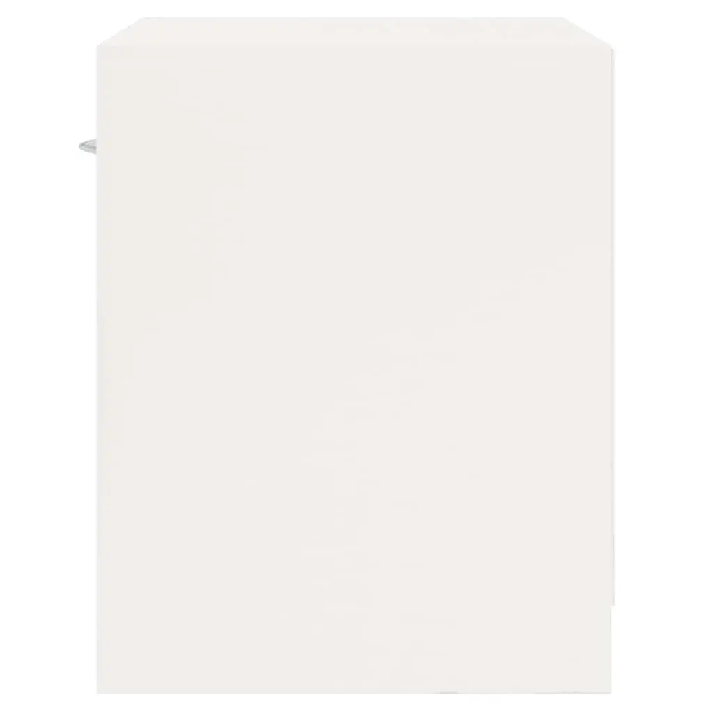 Bedside Cabinets White High Gloss 2 Pieces Engineered Wood Nightstand Storage