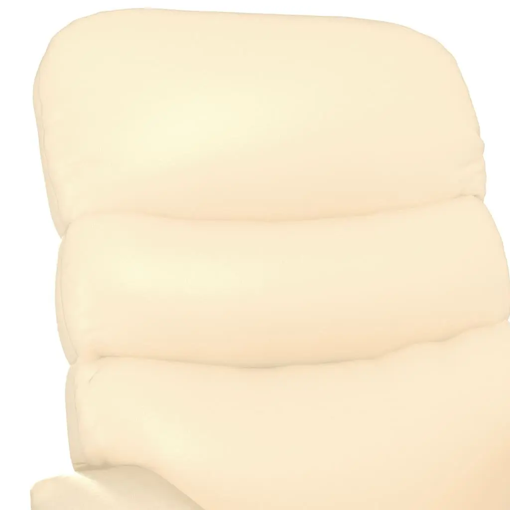 Electric Massage Chair Faux Leather Cream Reclining 6 Point Vibration