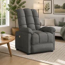 Electric Reclining Massage Chair in Grey Fabric