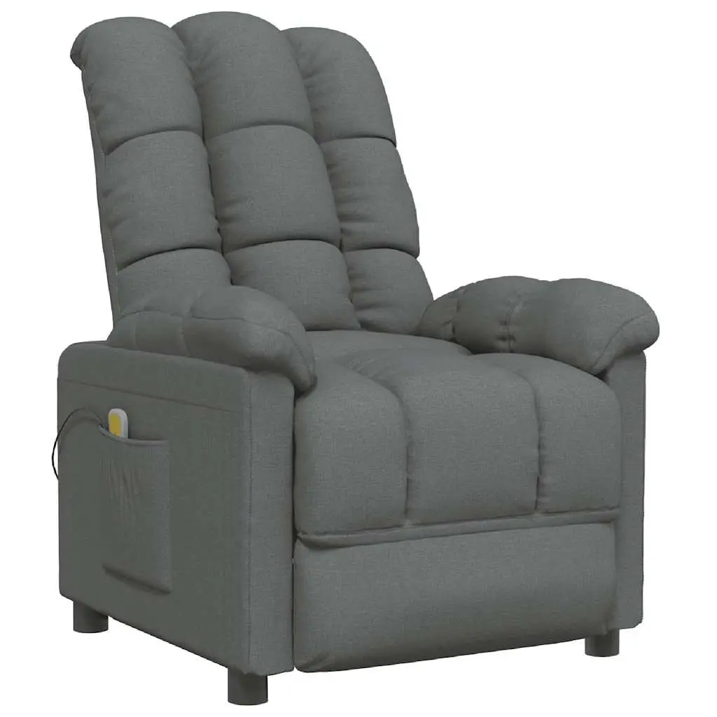 Electric Reclining Massage Chair in Grey Fabric