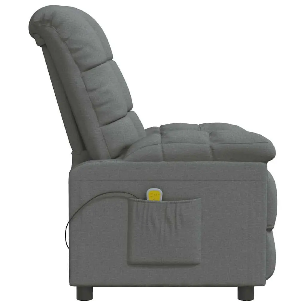 Electric Reclining Massage Chair in Grey Fabric