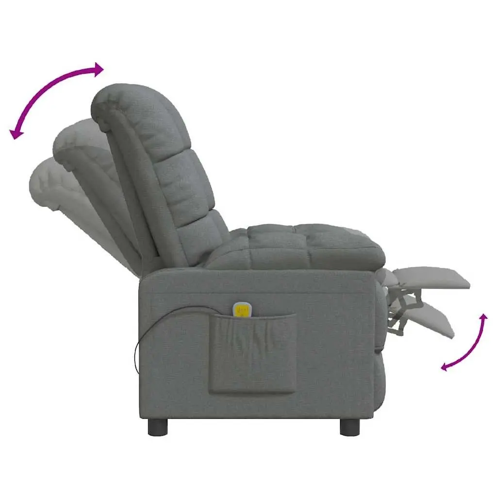 Electric Reclining Massage Chair in Grey Fabric