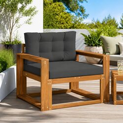 Solid Wood Outdoor Middle Sofa Section for Garden Relaxation