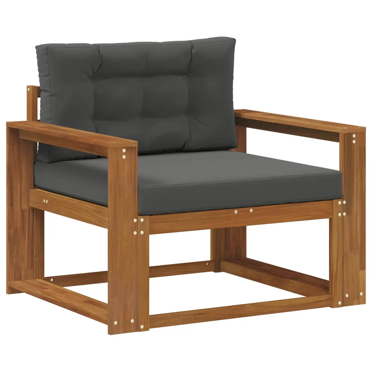 Solid Wood Outdoor Middle Sofa Section for Garden Relaxation