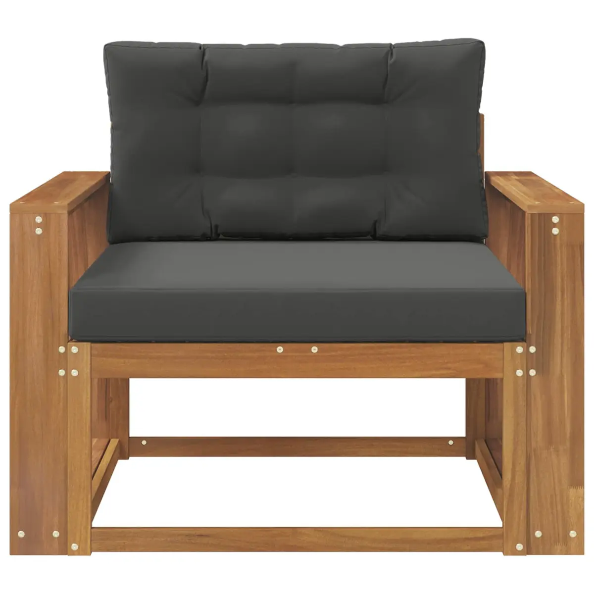 Solid Wood Outdoor Middle Sofa Section for Garden Relaxation