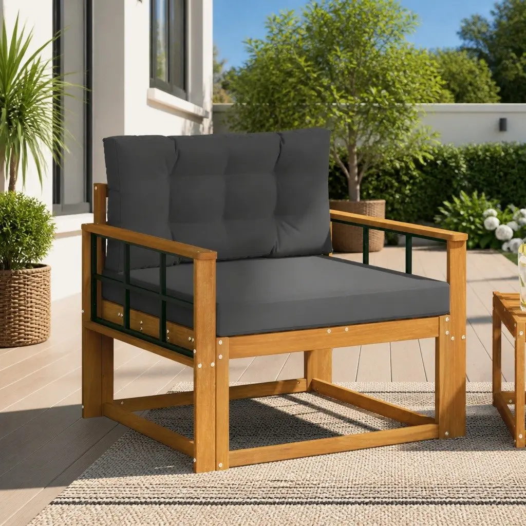 Acacia Wood Outdoor Middle Sofa Section for Patios