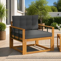 Acacia Wood Outdoor Middle Sofa Section for Patios
