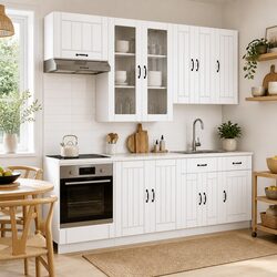8 Piece White Engineered Wood Kitchen Storage Set