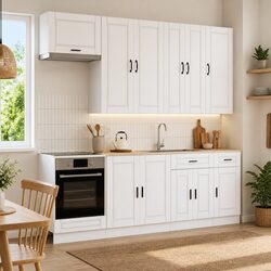 PORTO 8 Piece White Engineered Wood Kitchen Storage Unit