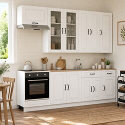Modern White Kitchen Storage Unit - 8 Pieces