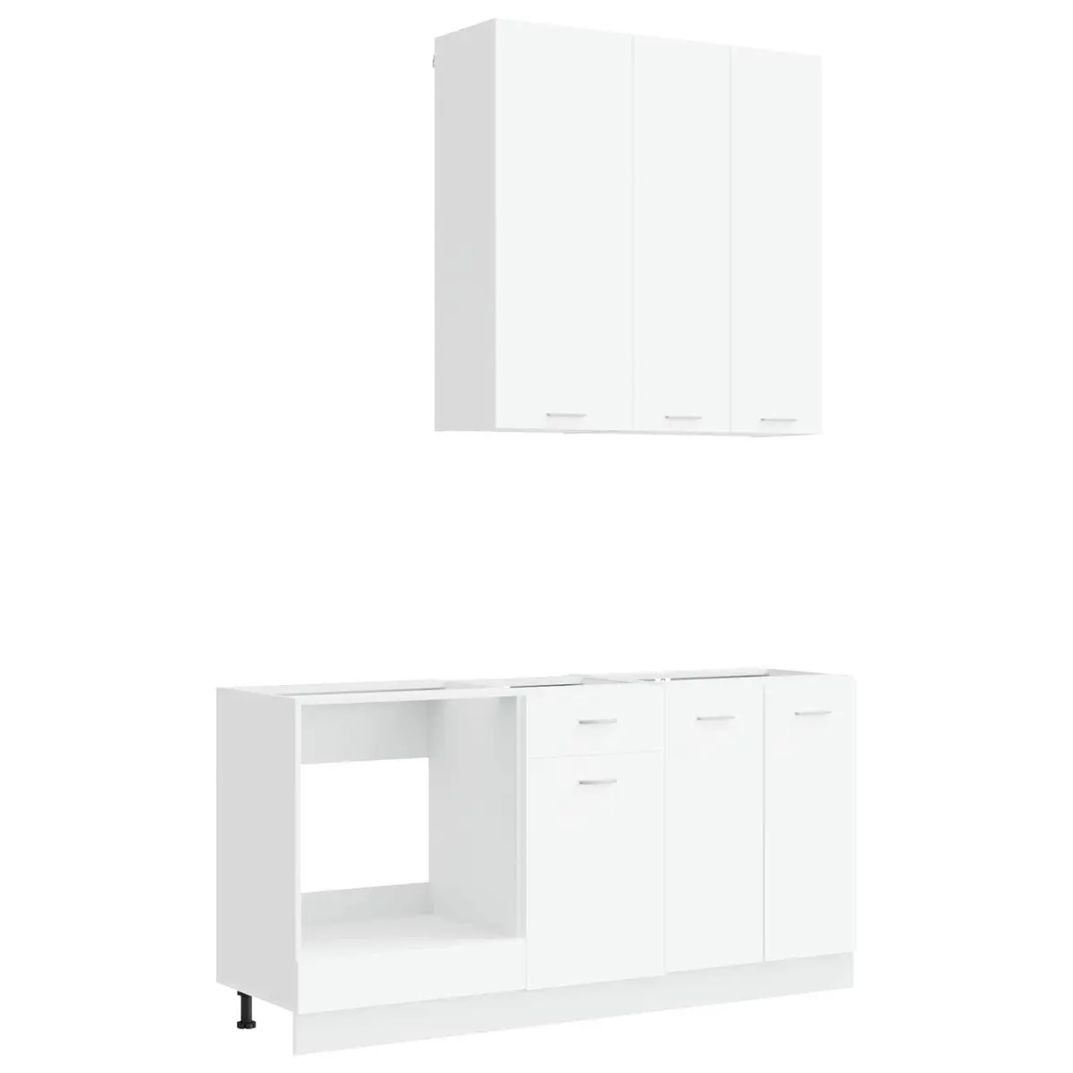 5-Piece Modern White Kitchen Cabinet Storage Unit
