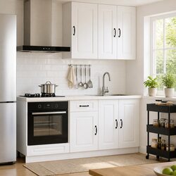 5-Piece White Engineered Wood Kitchen Storage Unit